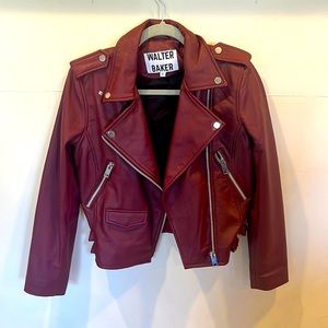 Walter Baker Liz Leather Jacket in Oxblood